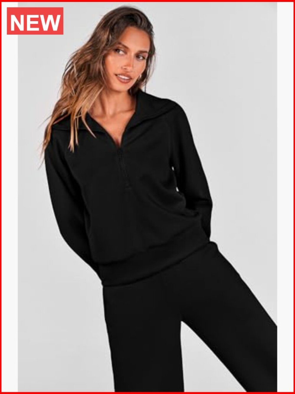 2 Piece Outfits Half Zip Sweatshirt Wide Leg Pants Tracksuit Set - Picture 6 of 7
